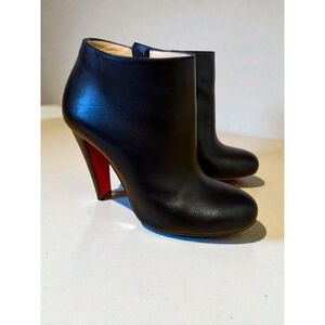 Christian Louboutin Bobsleigh 100 Ankle Booties Size 34.5 Black Leather